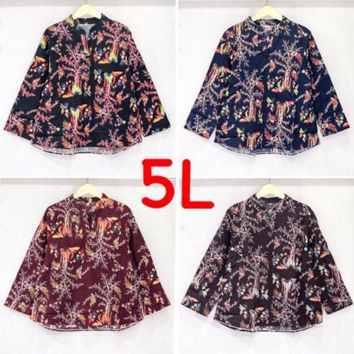 Gambar 5L CC- Baju batik wanita jumbo 5L bigsize lengan panjang katun strect dari RifkyArdian Jakarta Barat Tokopedia