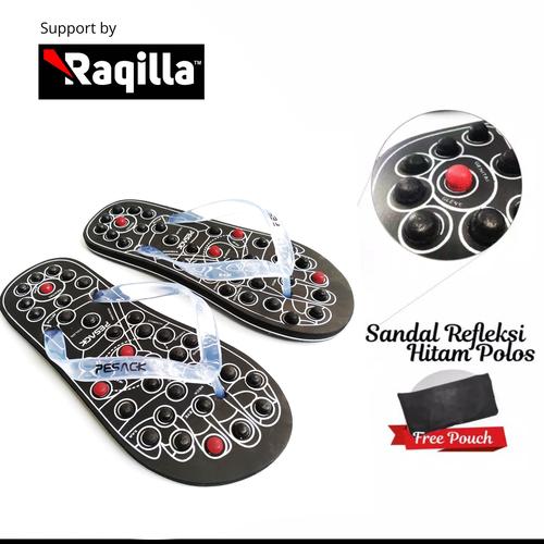 Foto Produk Sandal akupuntur / rematik / refleksi / terapi untuk kesehatan - Hitam, 41 dari Raqilla Shop Official