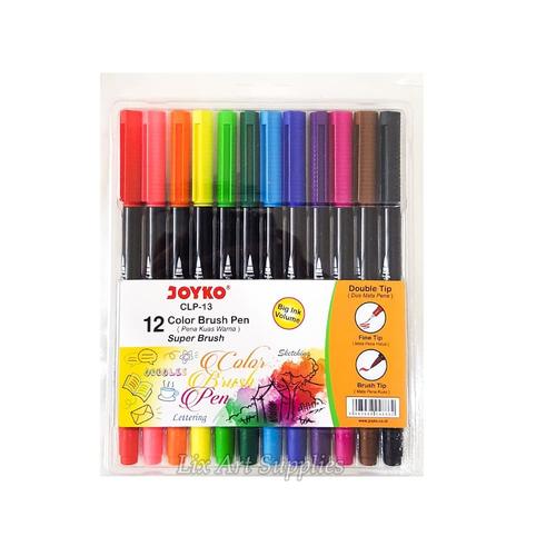 Jual Joyko Super Brush Pen Set 12 Colors (CLP13) / Dual Tip Brush Pen