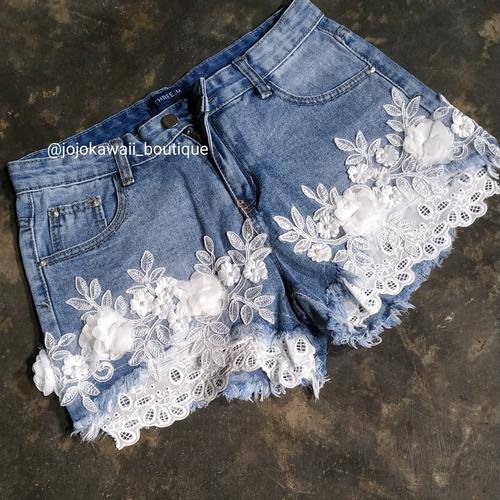 Jual celana hotpants jeans shorts blue 