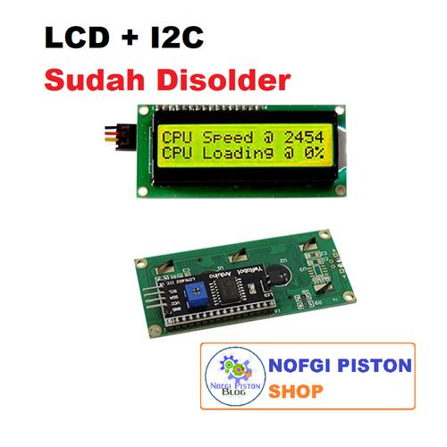 Jual LCD 16x2 Plus I2C, Sudah Disolder, Lcd 1602 YELLOW Backlight ...