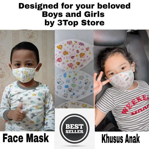Foto Produk Masker Non Medis Khusus Anak-Anak Bahan Lembut dan Aman Untuk Anak dari 3Top Store