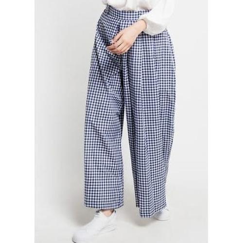 Gambar Celana Panjang Muslim Covering Story Avva Pants C - Kotak Navy - Hitam dari Dunia Stocking Legging undefined Tokopedia