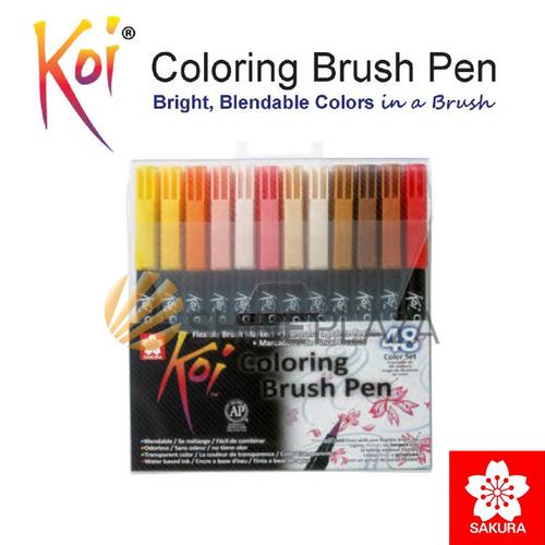 Promo Sakura Koi Brush Pen Set 48 - Sakura Koi Coloring Brush Pen Set ...