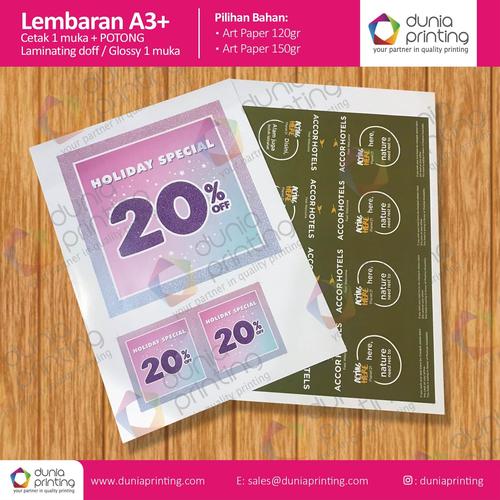 Jual Art Paper - 1 muka A3+ & laminating DOFF/GLOSSY+ Potong/Cutting ...