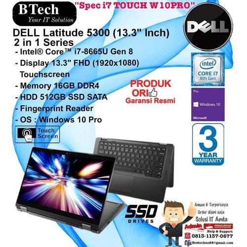 Jual DELL Latitude 5300 2 in 1 Intel Core i7-8665U/16GB/512GB SSD