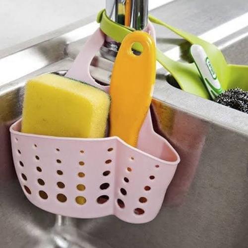 Foto Produk Gantungan Kran Tempat Sabun Sikat Spons di Wastafel Dapur Multifungsi - Merah Muda dari Grosir Kitchenware