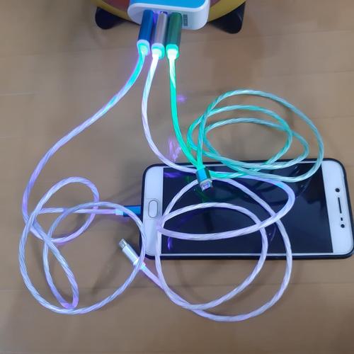 Foto Produk Colour Full RGB Kabel Charger Micro USB LED Full Lampu Putar dari TommyAccStore