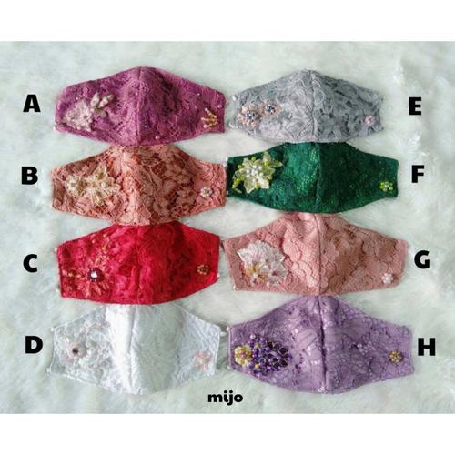 Foto Produk Masker fashion lace brokat payet cantik brocade centil isi tisu brukat dari metro global