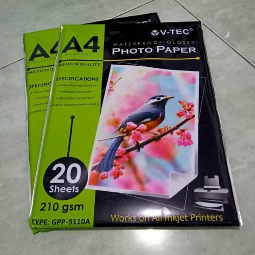 Jual Kertas Foto Photo Paper Glossy VTec A4 210gsm Kota Malang