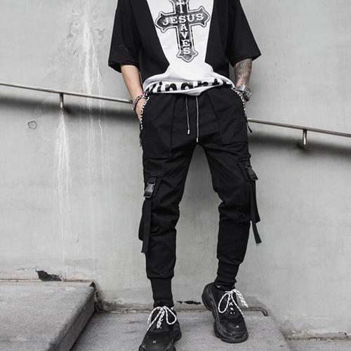 Jual Hip Hop Men Black Harem Pants 