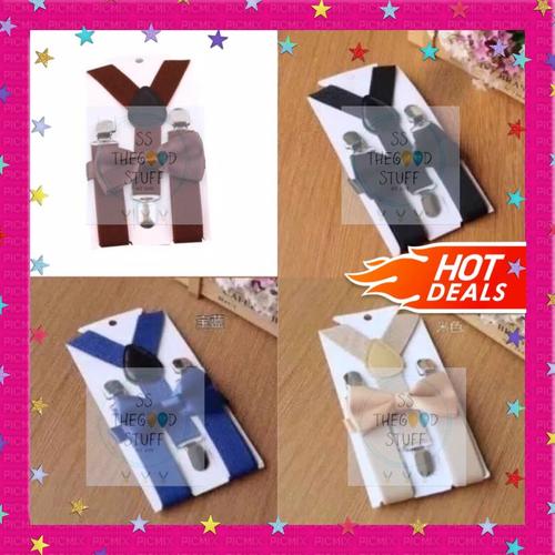 Foto Produk Suspender Anak Balita Plus Dasi Kupu-Kupu / Bretel Anak Best Seller! - Biru dari SS TheGoodStuff