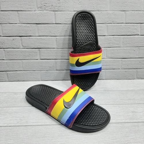 nike benassi rainbow slides