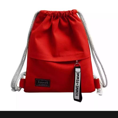 Gambar Tas ransel serut bahan canvas - Merah dari dream_shop_99 Kota Bandung Tokopedia