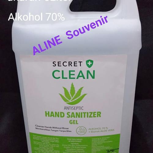 Foto Produk SECRET Clean Hand Sanitizer Gel 5Lt, alkohol 70% dari Aline Souvenir
