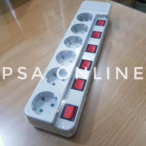 Foto Produk STOP KONTAK 6 LUBANG SAKLAR MASING-MASING + PENGAMAN UTICON ST-1685 SN dari PSA ONLINE