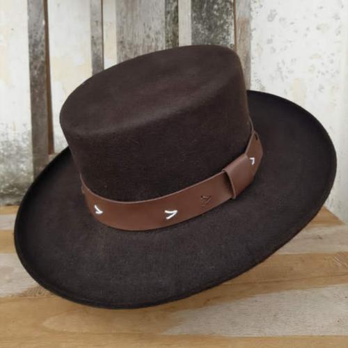 Jual topi Laken model boater coklat tua 