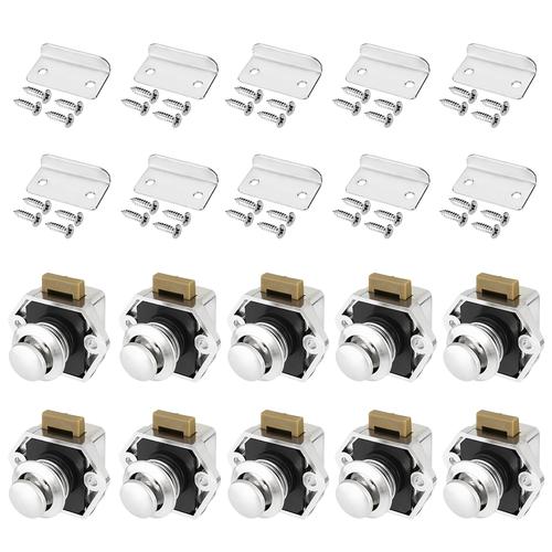 Jual 10Pcs Push Button Drawer Cupboard Door Catch Lock Caravan Rv ...