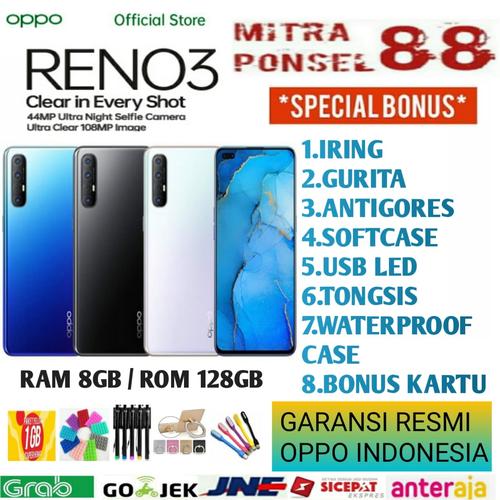Foto Produk OPPO RENO 3 RAM 8/128 GARANSI RESMI OPPO INDONESIA - Putih No Bonus dari Mitra Ponsel 88
