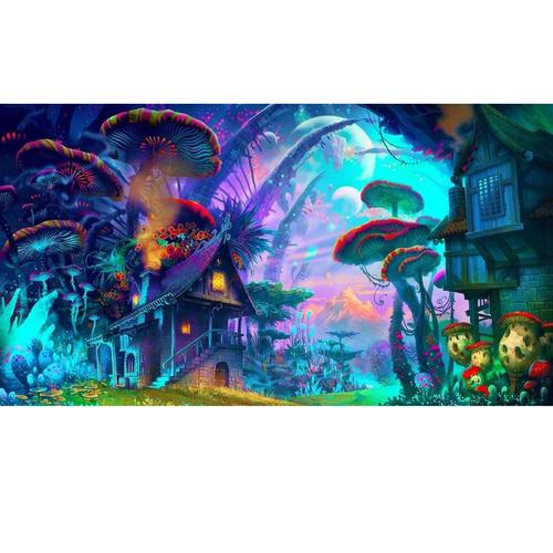 Jual 24x36'' Psychedelic Mushroom Town 