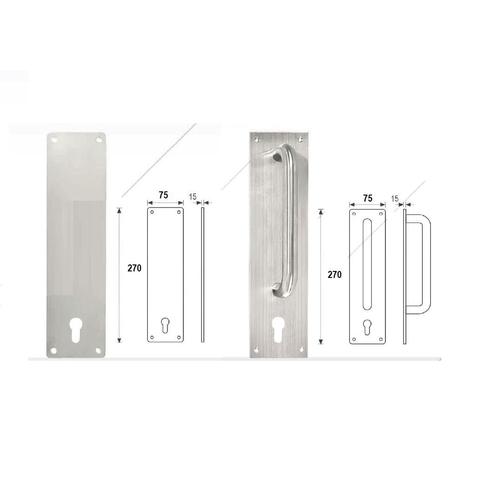Jual Pull Plate Handle and Push Plate Handle With Cylinder Hole