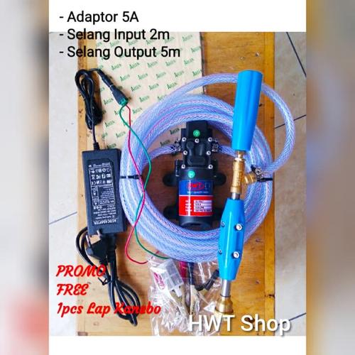 Foto Produk Pompa Air DC 12V 2.2A Paket Lengkap - Alat Cuci AC Motor Mobil dari HWT Shop
