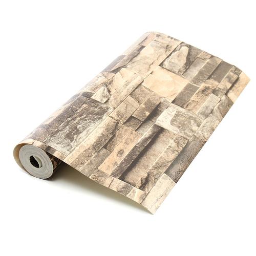 Jual 10mx0.53m 3D Realistic Retro Stacked Brick Stone Vinyl Background ...