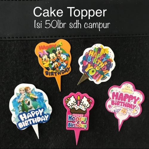 Jual Cake Topper Frozen,Hello Kitty Happy Birthday Topper Cup Cake ...