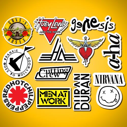 Jual Stiker Retro Pop / Rock Band 02 untuk Laptop, Mobil, Koper, dll ...
