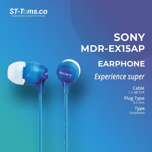 Jual Sony In Ear Headset MDR-EX15AP Biru Kota Administrasi
