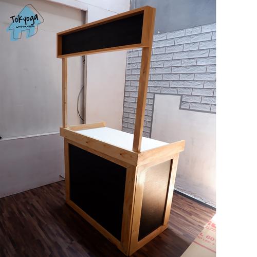 Jual booth jualan minimalis/stand jati belanda mini portable TERLARIS