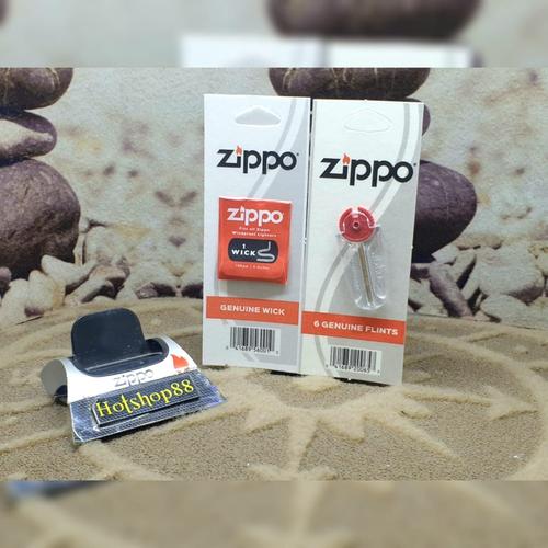 Jual Batu Zippo Original Flint Sumbu Wick Set New Package Jakarta