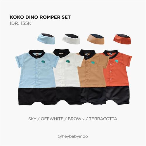 Foto Produk Hey Baby Koko Romper Dino - Brown, 6-9m dari Hey! Baby