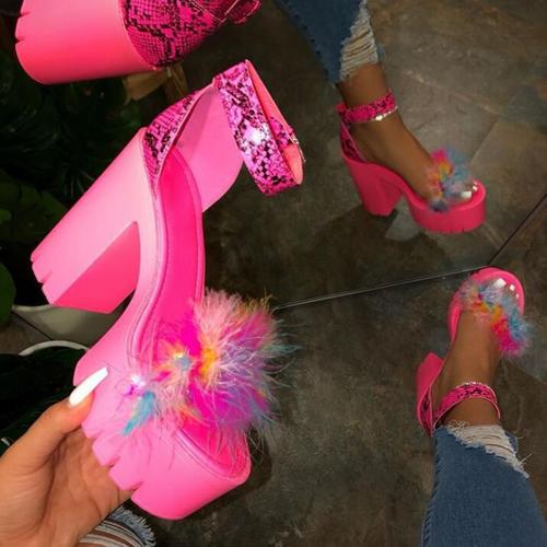 Jual Sexy Party High Heel Sandals Fur 