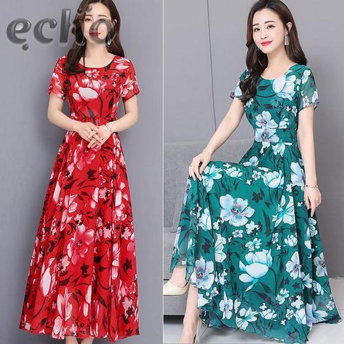Jual Long Dress Lengan Pendek Motif Bunga Jakarta Timur Island Vine Tokopedia