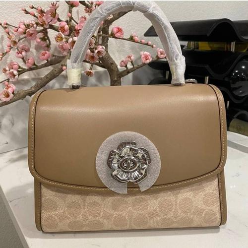 Foto Produk Ready Coach89121 Parker Top Handle In Signature LightNickel SandTaupe dari ferliarj16