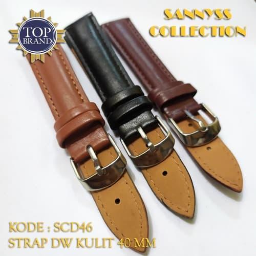 Jual STRAP TALI JAM DW KULIT HALUS UKURAN BODY 40 MM HITAM COKLAT