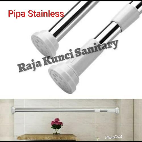 Gambar Tiang Shower Curtain Lurus/Tiang Curtain/Tirai Kamar Mandi Stainless dari Raja Kunci Sanitary undefined Tokopedia