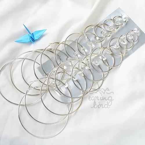 Gambar earring hoops 12 pasang - Silver dari Earringbird Jakarta Barat Tokopedia