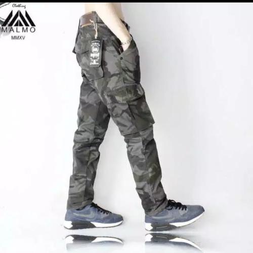 Celana Cargo Panjang Army Loreng Canvas 