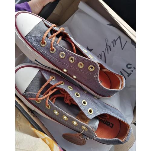 converse low tan grey
