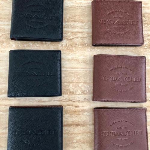 Foto Produk Ready Coach Double Bill Wallet Calf Leather Dark Brown Black dari ferliarj16