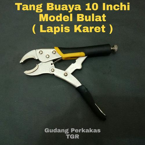 Foto Produk Tang Buaya 10 Inch Bulat/Tang Jepit Lapis Karet - CARLTON dari GUDANG PERKAKAS
