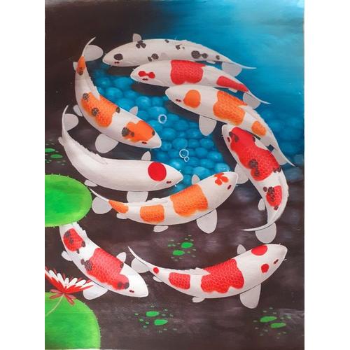 Jual Lukisan Feng Shui Pembawa Keberuntungan 9 Ikan Koi Kanvas 60x80 P Kota Yogyakarta Amelindash Tokopedia