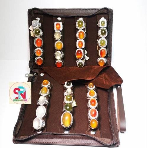 Foto Produk Tas cincin kulit batu akik dan permata 7slot spn0450 dari Sinar Permata Nusantara