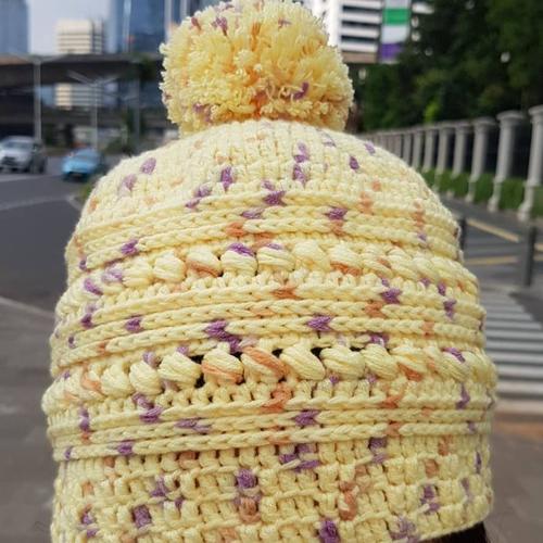 Jual Handmade Bead Stitch Beanie Hat 