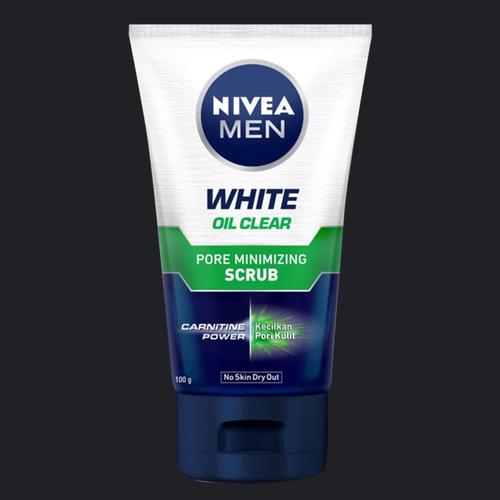 nivea men white oil clear scrub