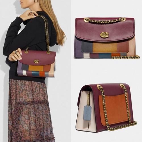 Foto Produk Ready Coach 76085 Parker Patchwork Stripe Oxblood Multi - Brass Leathe dari ferliarj16