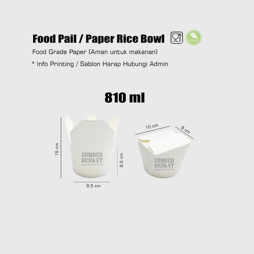 Jual Paper Rice Box / Food Pail 810 ml (25 pc) Starpack - Kota Bandung ...