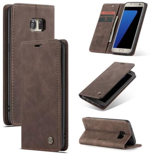 Foto Produk Samsung galaxy S7 edge Flip Case Caseme Cover Leather Wallet Dompet - Coklat Muda dari Vinvend ACC